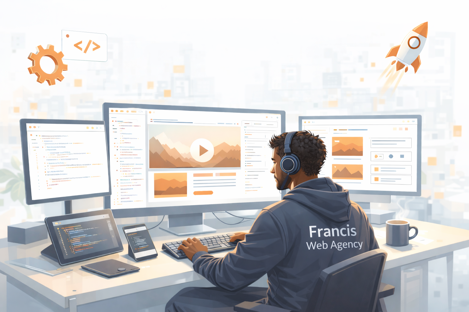 Web solutions illustration